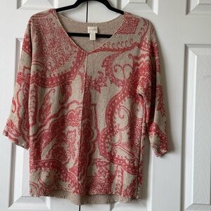 Chicos V Neck Sweater Medium